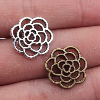 WYSIWYG 20pcs 16mm Antique Silver Color Antique Bronze Plated Hollow Flower Charm Flower Rose Pendant Hollow Flower Pendants
WYSIWYG 20pcs 16mm Antique Silver Color Antique Bronze Plated Hollow Flower Charm Flower Rose Pendant Hollow Flower Pendants