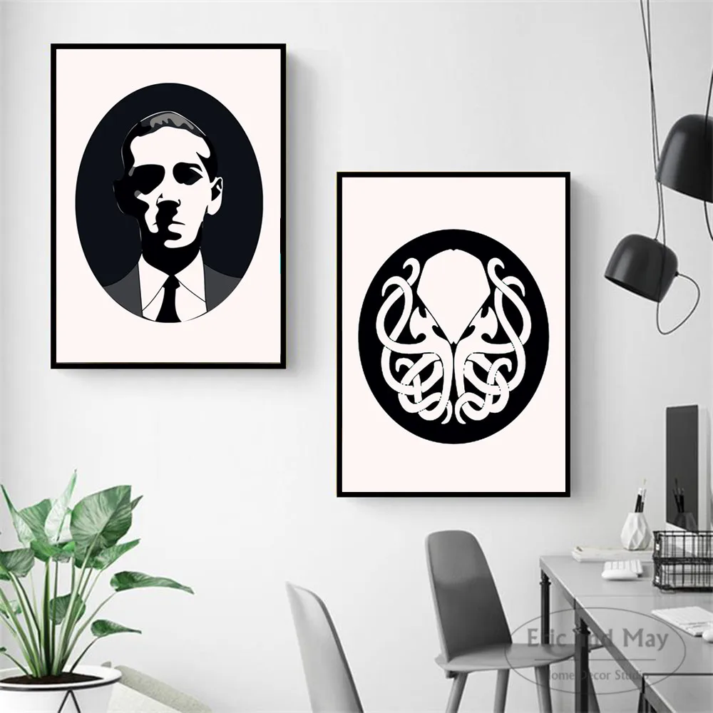 Lovecraft Cthulhu черная силуэт холст Художественная печать картина Современная