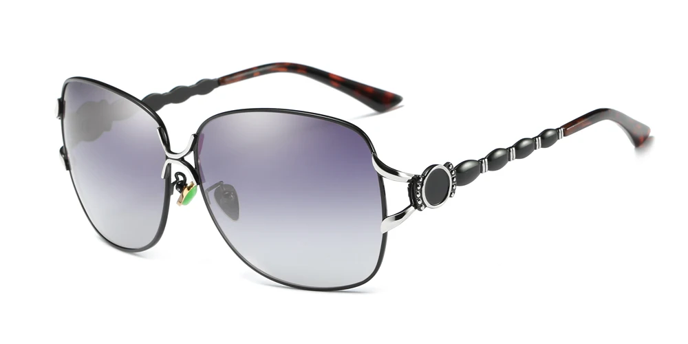 YDO, новинка, Jade Nosepad, поляризационные солнцезащитные очки для женщин, UV400, солнцезащитные очки, Роскошные, негабаритные, женские, Ретро стиль, женские солнцезащитные очки - Цвет линз: C02 Black Frame