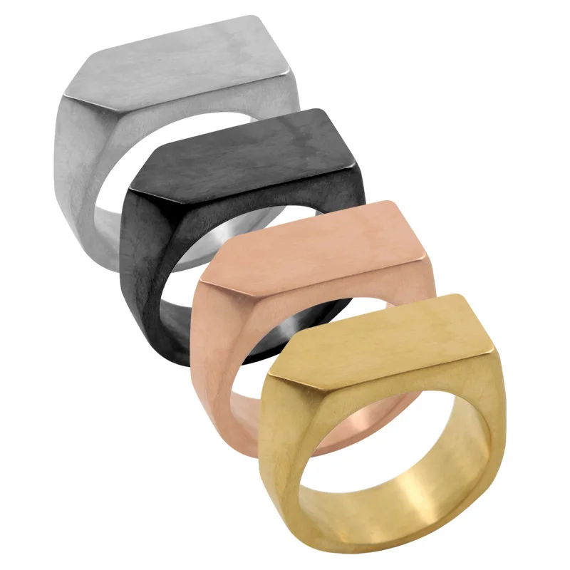 

9MM High Polished Unique Simple Design Ring Gold Color Party Jewelry Trendy Geo Band Ring For Women Cuff Finger Ring For Party