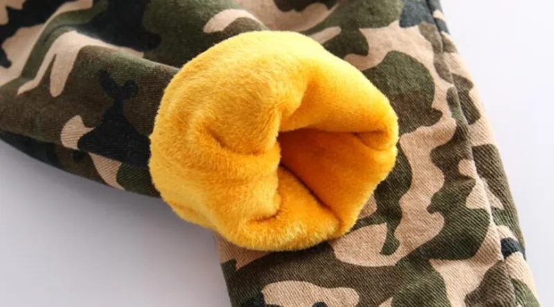 COOTELILI Winter Velvet Boys Pants Baby Girl Winter Clothes Camouflage Warm Thicken Fleece Kids Pants Children Clothing 90-130cm (9)