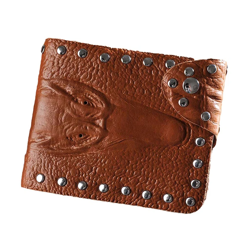 Aelicy fashion design men short wallet crocodile pattern PU leather bifold luxury rivet male slim money coin bag422 | Багаж и сумки