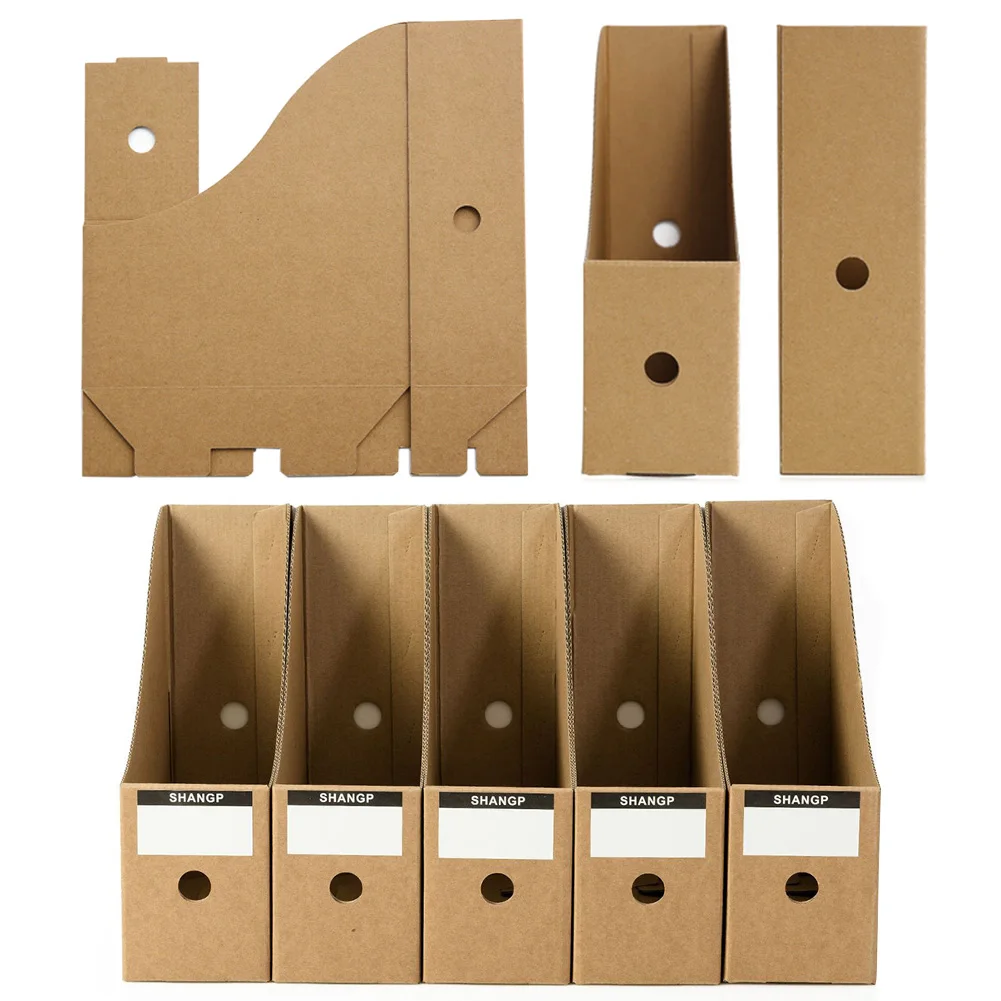 

5PCS/Set Paperwork Rack Paper Office File Holder Desk Organiser School Simple Stationery Foldable Storage Box Magazine