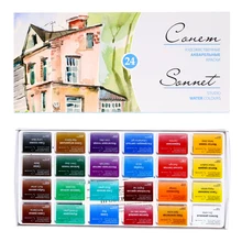 12/16/24 Цвета акварельные краски в наборе твердый пигмент студента художника акварель Краски ing Краски Набор для начинающих пигмент товары для рукоделия