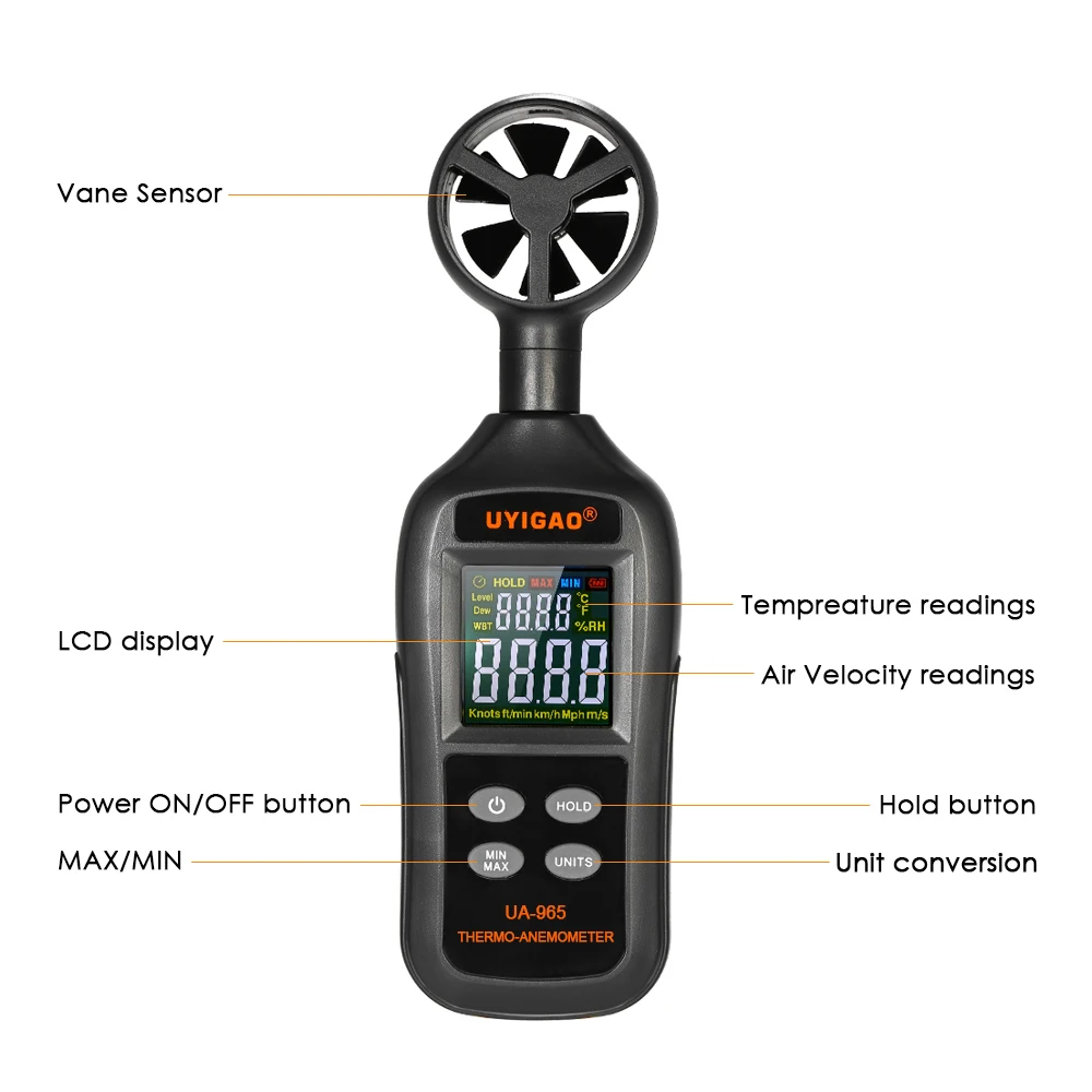 Анемометр термометр ЖК цифровой Ручной измерительный инструмент мини измеритель скорости ветра скорость воздуха температура тестер цвет подсветка
