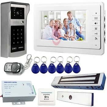 

Video Intercom For The Apartment With Magnetic Lock Rfid Cards&Code Open The Door Video Doorphone With IP55 Waterproof Camera