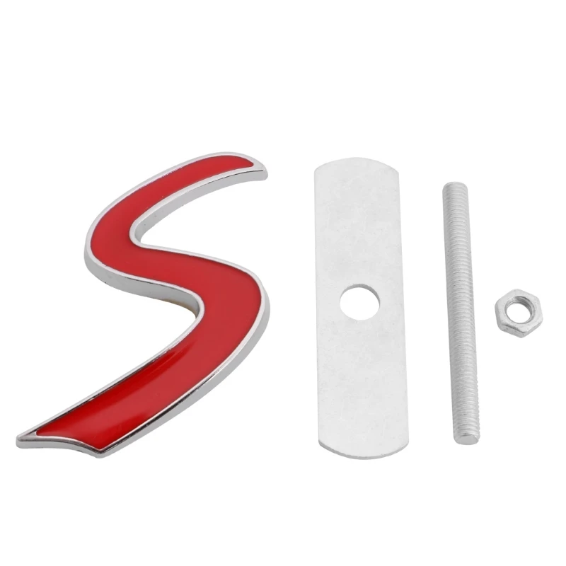 

3D Metal S Front Grille Badge Emblem Decal For Mini Cooper R50 R52 R53 R56 R57