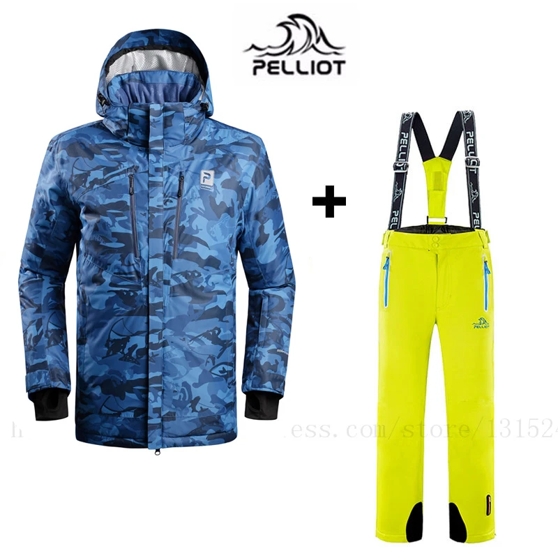 Pelliot французский лыжный костюм более аутентичный Открытый водонепроницаемый Зимний теплый дышащий двойной пластины Лыжная куртка и брюки