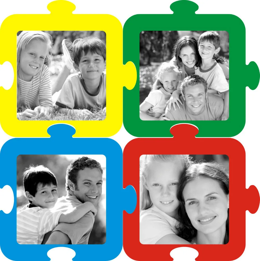 Free Shipping Combination Multi frames Puzzle Photo Frames Kids DIY Family Photo Frame Child