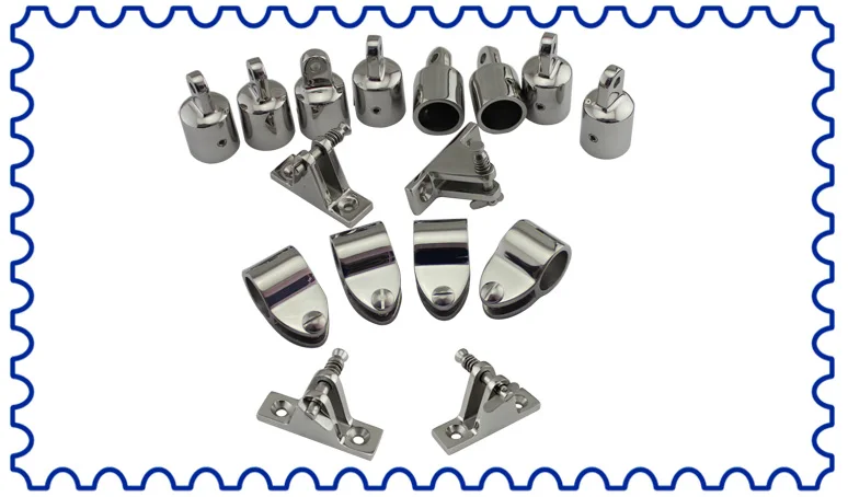 Acessórios em Aço Pedaço de Ss316 4 Arco 1 Barco Bimini Top Inoxidável Marinha Hardware Set conjunto 16 7 e 8 22mm 1 25mm 3 4 arco 1 Barco Bimini Top Acessórios