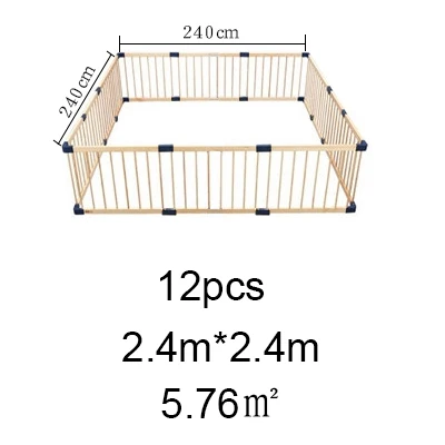 80*61 см цельный деревянный детский игровой забор ограждение для детской безопасности двери деревянные ворота безопасности для детей детские манежи из твердой древесины - Цвет: 12pcs
