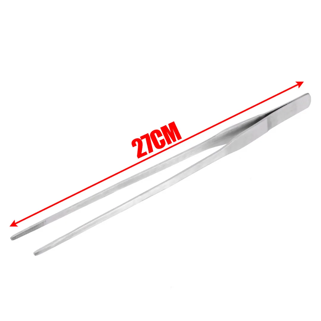 1pc Fish Tank Live Water Plant Tweezers Long Tongs Aquarium Stainless Steel Tweezer  27cm Length Elbow Stright
