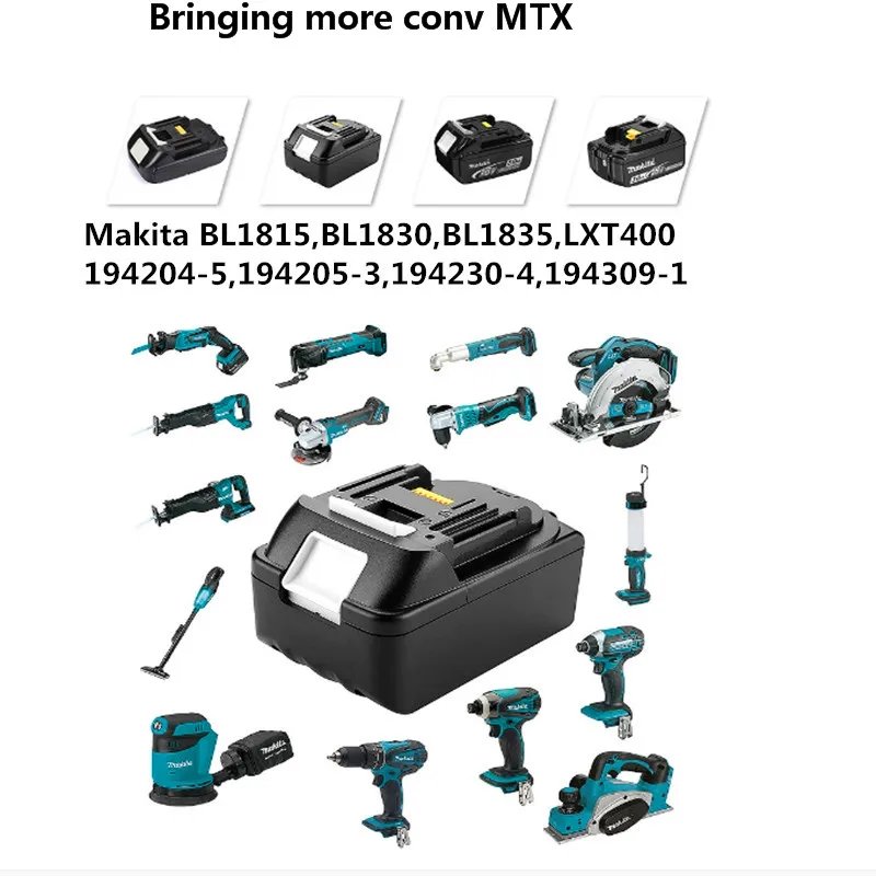 2 шт. светодиодный свет 18 V 6.0Ah Батарея для Makita BL1830 BL1840 BL1815 BL1845 BL1850 LXT400 194205-3 194230-4 BDF454Z BHR202 BHP452