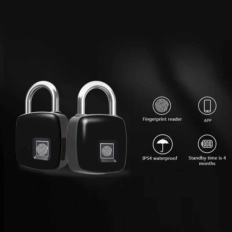 

Smart Fingerprint Padlock Bluetooth Keyless Anti-Theft Fingerprint Lock for Suitcase Locker LCC77