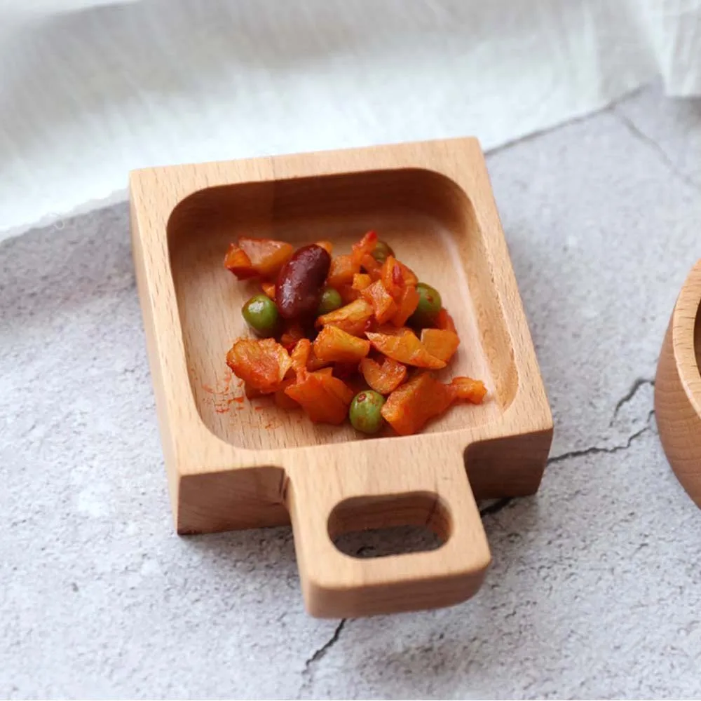 

Small Dinner Plates Wooden Tray Food Snack Dessert Tea Dish Seasoning Sauce Food Dipping Dishes Plate Round Square Rectangle