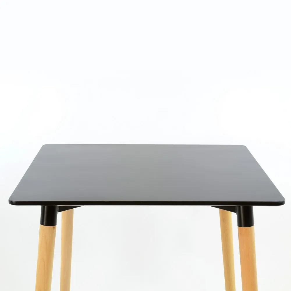 95245 Barneo T-9 МДФ интерьерный черный стол обеденный стол на деревянных ножках стол квадратный стол кухонный стол мебель для кухни стол для дачи стол стиль лофт стол в Казахстан по России