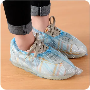 

100 Pcs/pack Disposable Shoe Protector Plastic Covers Thickened Household Dust-proof And Anti-Skid Shoes Cases