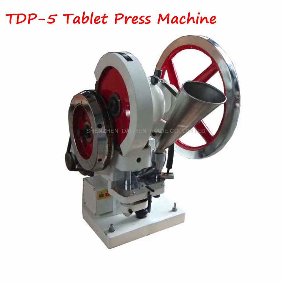 

110V/ 220V Mini Single Punch Tablet Press Machine 50KN Pressure Press Harder Pill Maker with English Instruction TDP-5