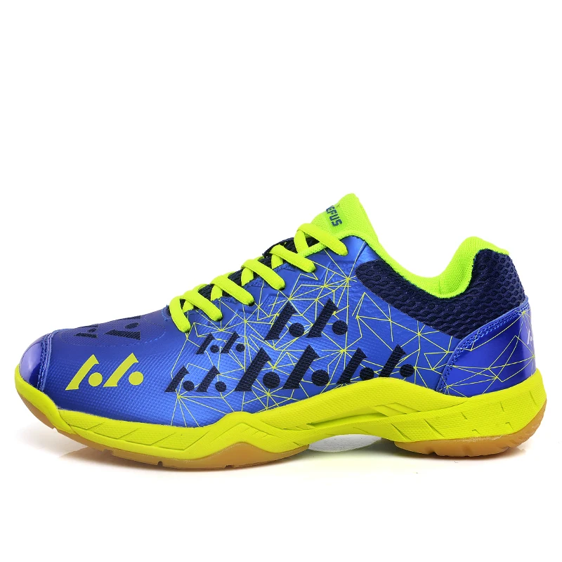 Новая мужская обувь для бадминтона, дышащая легкая спортивная обувь для помещений, теннисные кроссовки для бадминтона, синие, зеленые мужские кроссовки