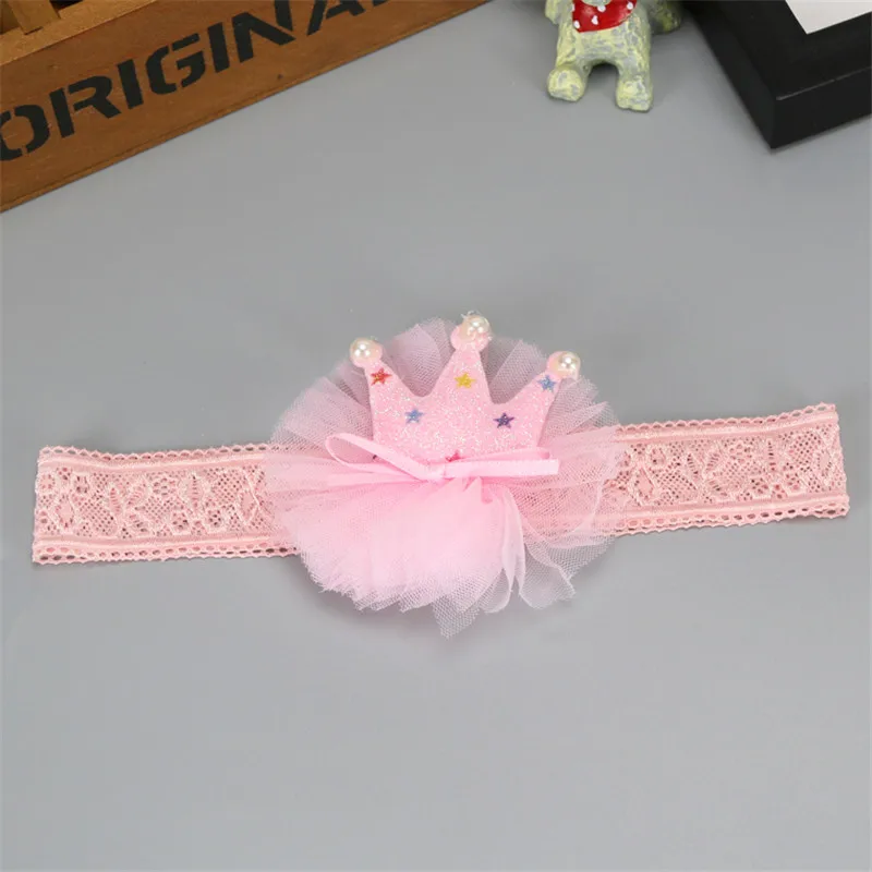 5Sweet Baby Girl Headband High Elastic Kids Headwear Dress Up with Crown Star Design Pretty Princess Turban Hair Accessories