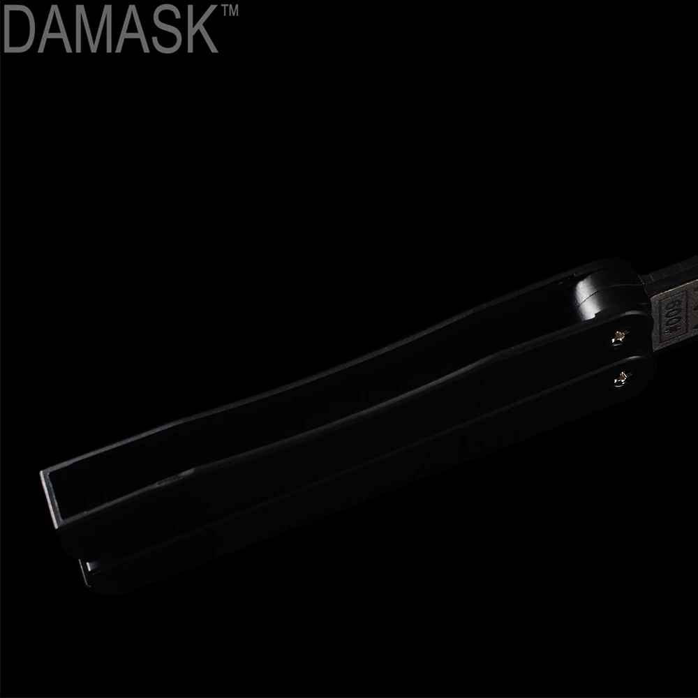 DAMASK Outdoor Portable Double-sided 400/600 Design Outdoor Sharpening Stick ABS Handle Black Color Sharpener