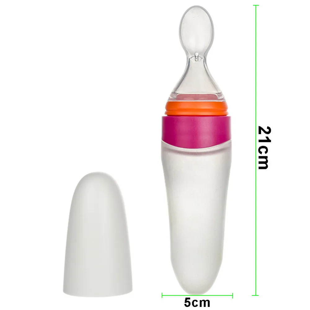 90 мл маленьких рожок для кормления силиконовая ложка бутылки Кормление малышей дозирования ложки BPA бесплатно детскую посуду риса Крупы