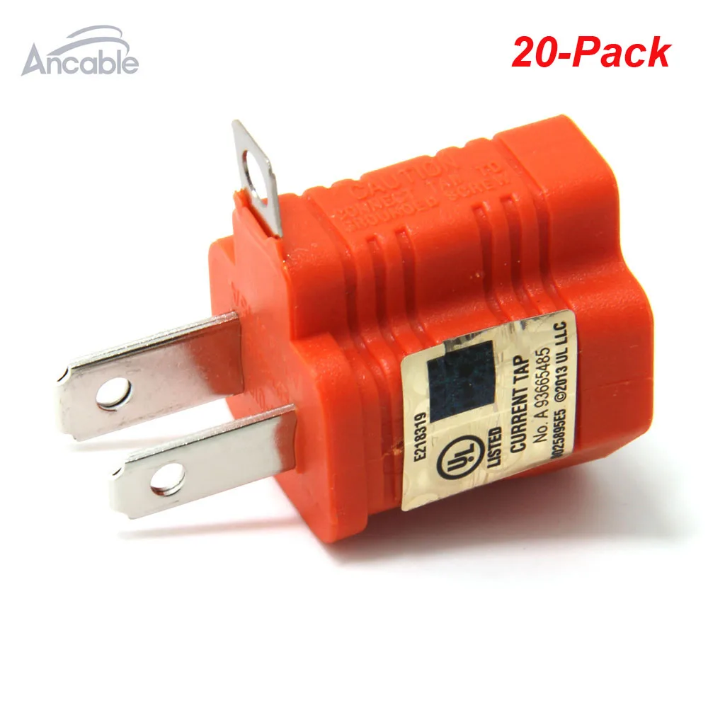 Ancable 3 зубчатый на 2 поляризованный заземляющий адаптер питания переменного тока