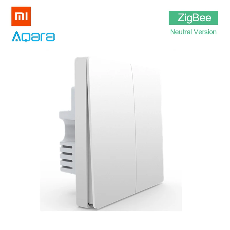 

Xiaomi Aqara Wall Light Switch Home ZigBee Neutral Version Double Button Key Smart Home for Xiaomi Mi Home APP MIJIA Gateway Hub