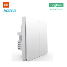 Xiaomi Aqara Wall Light Switch Home ZigBee Neutral Version Double Button Key Smart Home for Xiaomi Mi Home APP MIJIA Gateway Hub