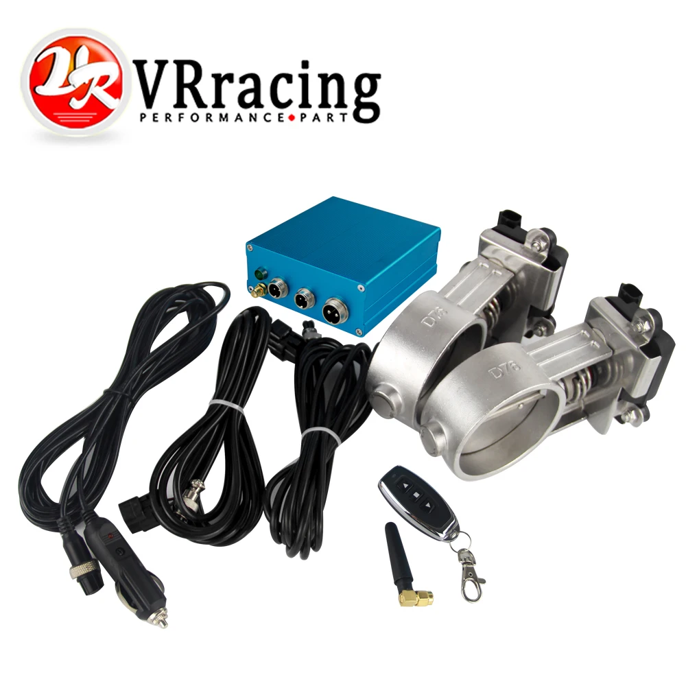 

VR RACING - 3"/76mm Vacuum Exhaust Cutout Electric Control Valve Kit With Vacuum Pump 2 sets VR-ECV23