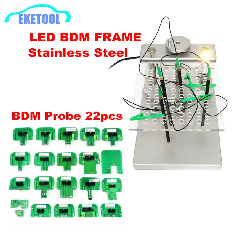 

DHL FREE 2 IN 1 Professional ECU Remap Full Set Adapters LED BDM Frame BDM Probe 22pcs Full Adapters For KTAG KESS V2 FGTECH ect