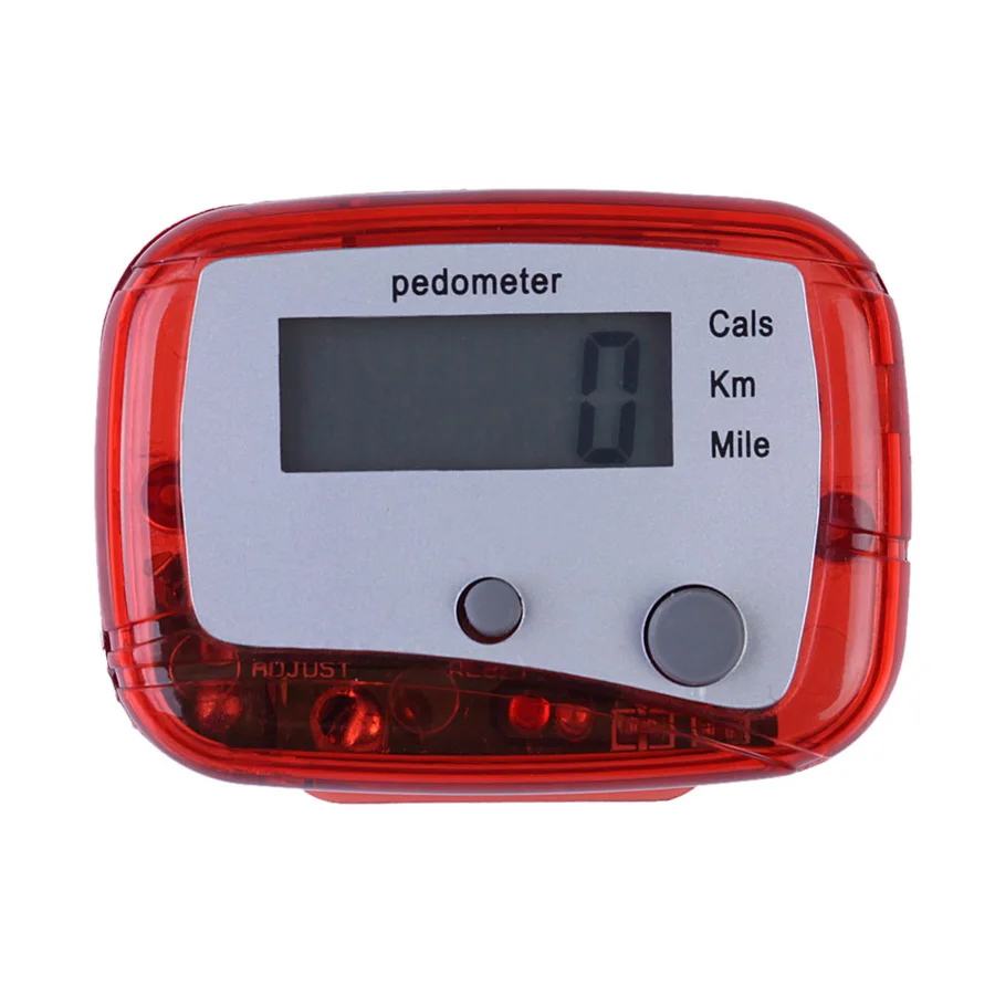 Promotion 1pcs Red Outdoor Multifunction Passometer with Battery Sports