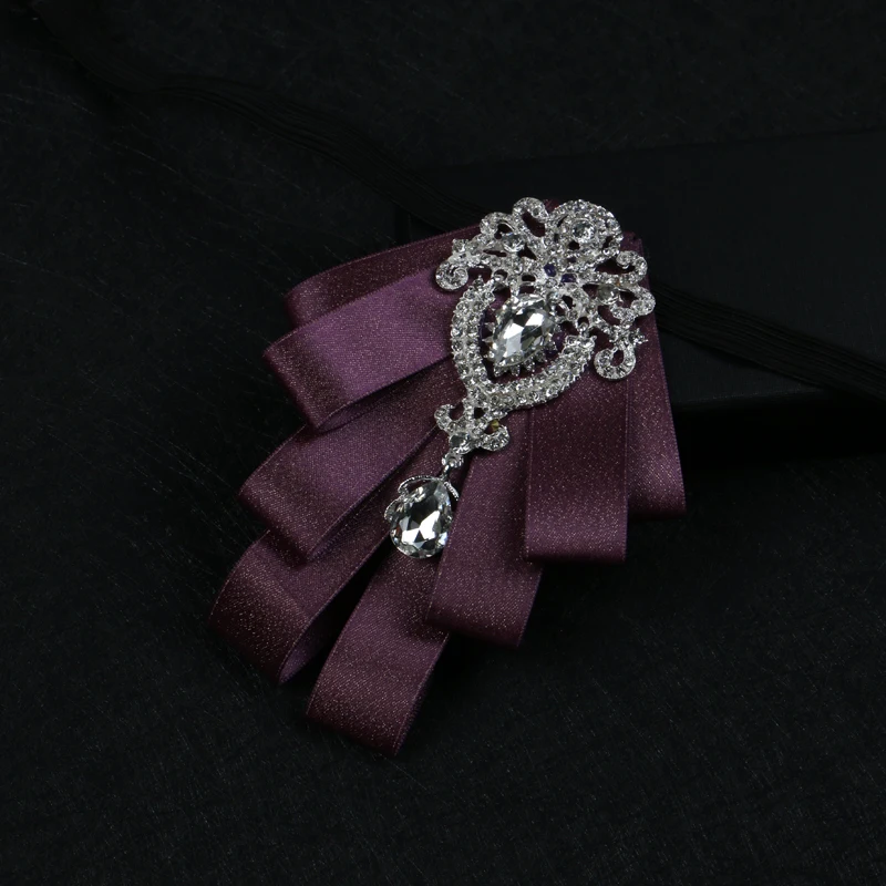 Iasky Британский алмаз воротник лук Галстуки мода галстук Для мужчин подарок шелк Галстуки для Для мужчин Бизнес Свадебные Жених женихов Для мужчин для мужчин S Галстуки - Цвет: Purple flash