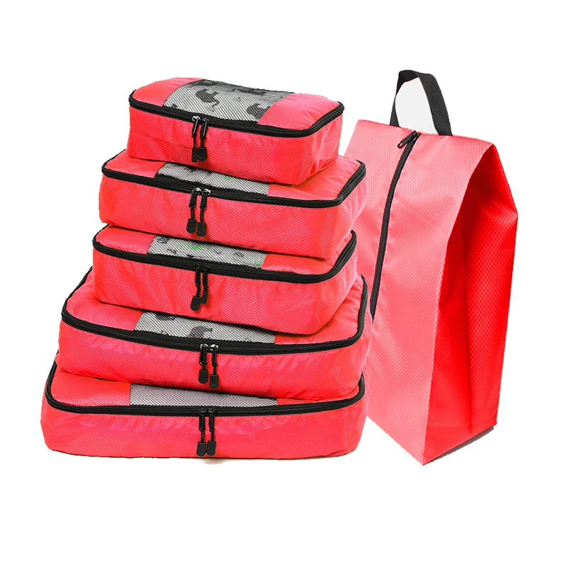 QIUYIN упаковочные кубики дорожный Органайзер сетчатые сумки Дорожная сумка для снаряжения аксессуары (серый) (красный) (зеленый) (фиолетовый)