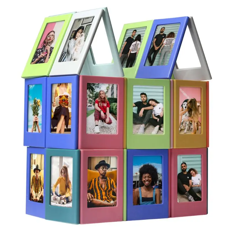 

Mini Colorful DIY Magnetic Photo Frame Fridge Refrigerator Magnet Picture Frame for Holding 3 Inch Photos