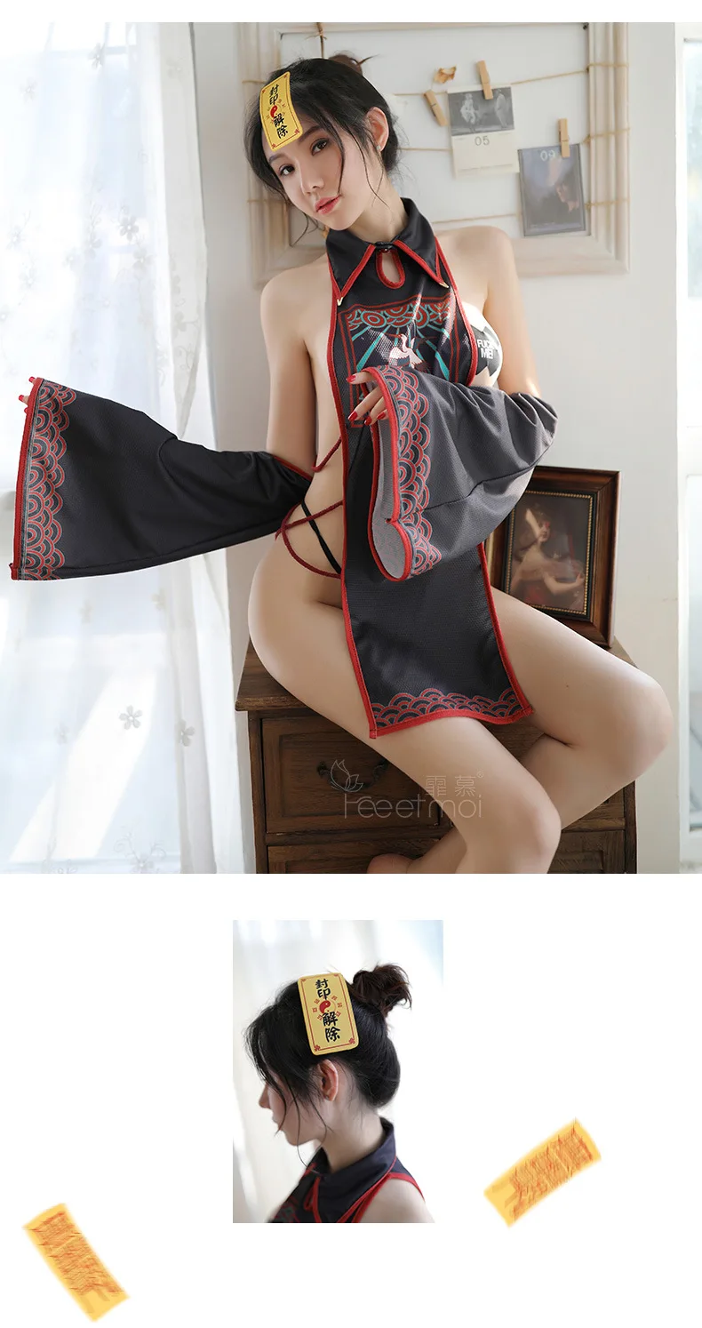 Китайский традиционный халат зомби Женский комплект сексуальная одежда привидения Maoshan Daoshi Lin Zhengying фильм косплей Babydoll нижнее белье полые
