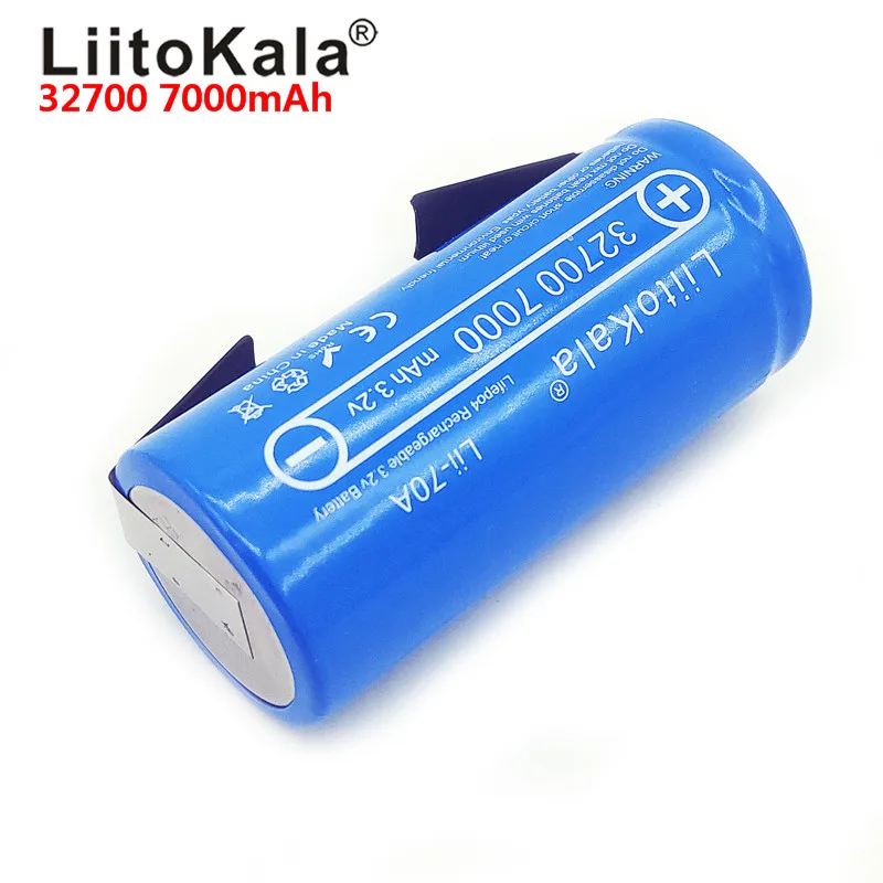 LiitoKala 3,2 V 32700 7000 mAh 6500 mAh LiFePO4 35A 55A аккумулятор высокой мощности непрерывный разряд батареи+ никелевые листы