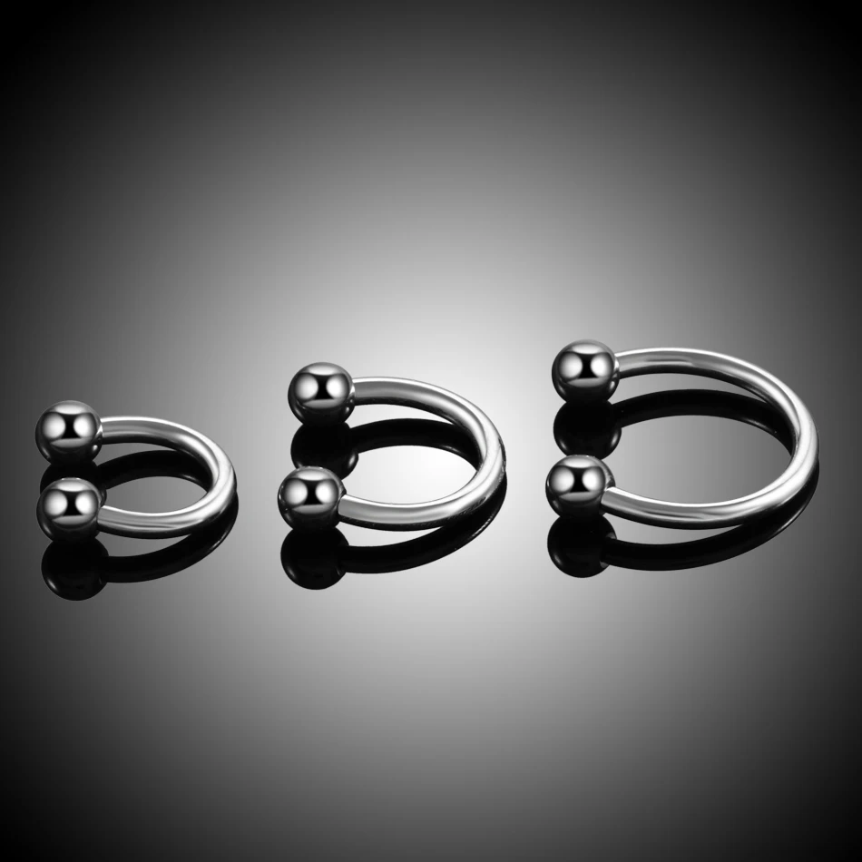Premium Grade G23 Titanium Internally Threaded Horseshoe Piercing Ring