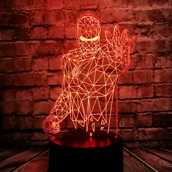 

3D Iron Man Cartoon Figure Table Lamp Luminaria RC USB LED Night Lights Child Room Decor light Party Supply Kids Toys Boy Toy