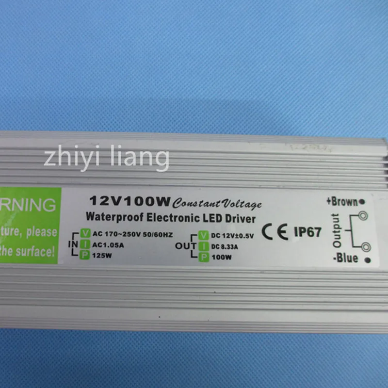 

DC 12V 100W waterproof transformer for ws2811 5050 3014 2835 5630 6803 3528 led strip led module AC 170V-250V