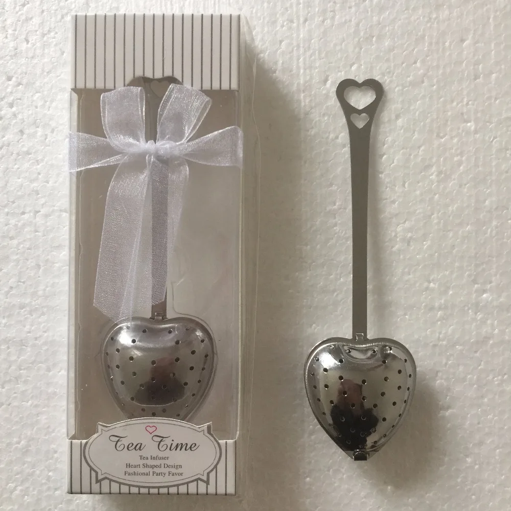 200pcs wedding gift TeaTime Heart Tea Infuser Favor in Teatime Gift Box