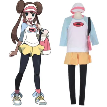 

Pokemon Black 2 and White 2 Anime Japanese Cos Pokemon Pocket Monster Rosa clothes Woman Cosplay Halloween Rosa Cosplay Costumes