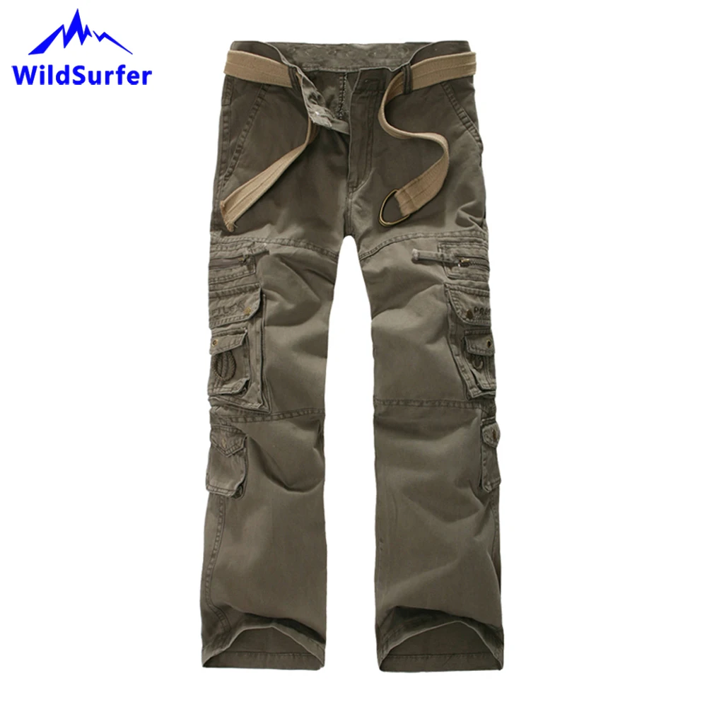 Men's Multi Pocket Military Tactical Trousers, Cotton Overalls Pants, Trekking Pants, Hiking, Plus Size