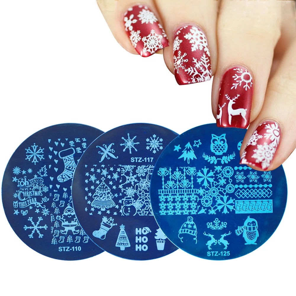 STZ Рождество пластины для штамповки ногтей снежинки Dreamcather звезда дизайн ногтей штамп Шаблон трафарет Маникюр плесень инструменты STZ/MC