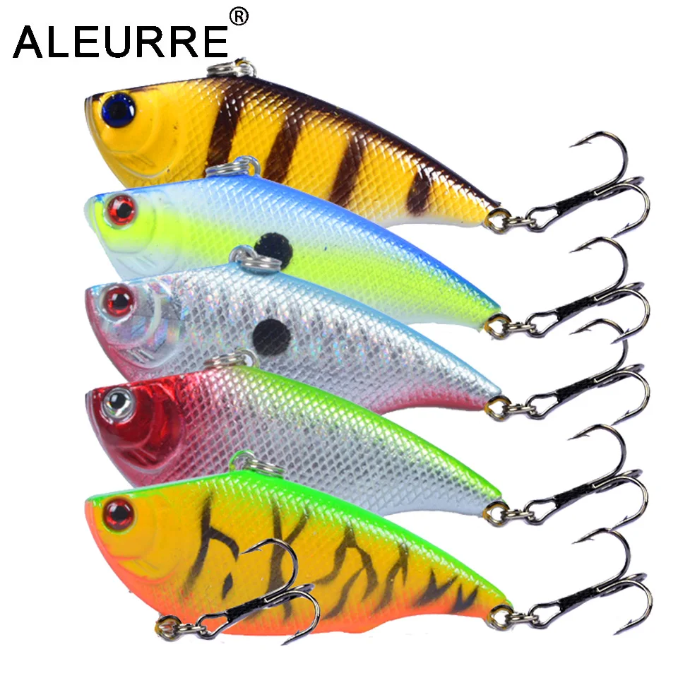 

5.5cm 7g Rattlin VIB Lure Hard Sinking Baits 3D Eyes Wobbler Crankbait Vibrating Artificial Bait Noise Fishing Lure pesca