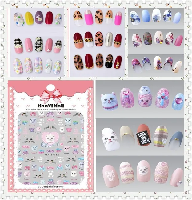 

3 sheet 9 type Jesus Ultrathin Nail Stickers Designs Gummed 3D Nail Art Stickers Decals Makep Art Decorations HanYi104-112