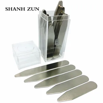 

SHANH ZUN 50 pcs Metal Stainless Steel Collar Stays For BF Business Men Shirt Bone Stiffeners Inserts 5 Different Sizes