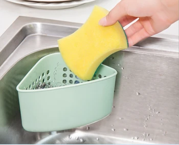 

2 Pieces Per Lot Triangle Shape Storage Basket PP Kitchen Sink Storage Holder With Two Sucker Free Shipping