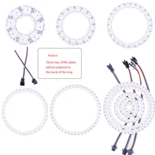 Прибор приемно-WS2812B пикселей Кольцо RGB светодиодный светильник 8/16/24/35/45/128 светодиодный s Белый PCB 5050 Мечта Цвет WS2812 ic встроенным DC5V светодиодный полосы