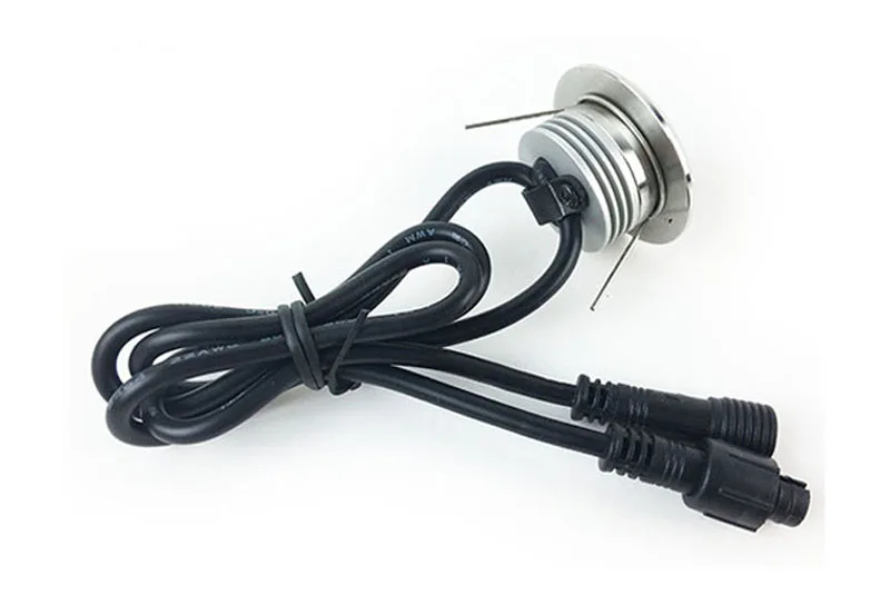 12 шт./лот DC12V 1 W светодиодные лампы IP67 внутренних и наружных полов углу лестница встраиваемые Footlight вырез D30mm